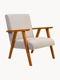Sametová židle s područkami Victoria, Béžová, lakované dřevo, Š 60 cm, H 69 cm