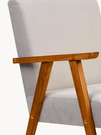 Sedia in velluto con braccioli Victoria, Rivestimento: velluto (100% poliestere), Struttura: legno, Velluto beige, legno laccato, Larg. 60 x Prof. 69 cm