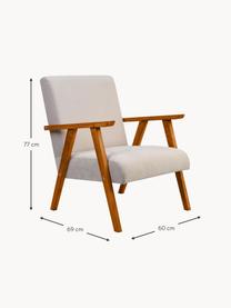 Sedia in velluto con braccioli Victoria, Rivestimento: velluto (100% poliestere), Struttura: legno, Velluto beige, legno laccato, Larg. 60 x Prof. 69 cm