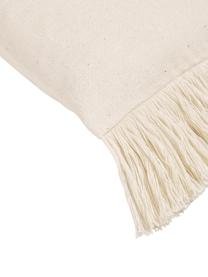 Kussenhoes Tine met franjes, Weeftechniek: jacquard, Lichtbeige, 30 x 50 cm