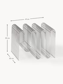 Zeitschriftenhalter Curva aus Metall, Stahl, beschichtet, Silberfarben, glänzend, B 41 x H 30 cm