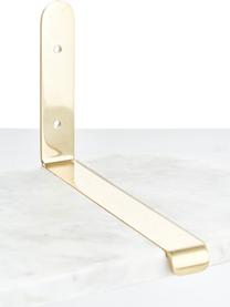 Marmeren wandplank Porter, Plank: marmer, Witte marmer, goudkleurig, B 60 cm x H 16 cm