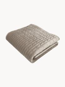 Gewatteerde bedsprei Tily van fluweel, 100% polyester, Beige, B 260 x L 260 cm (voor bedden tot 200 x 200)