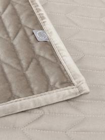 Couvre-lit en velours matelassé Tily, 100 % polyester, Beige, larg. 260 x long. 260 cm (pour lits jusqu'à 200 x 200 cm)