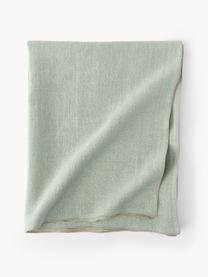 Mantel de lino Audra, 100% lino, Verde salvia, beige, De 6 a 8 comensales (An 150 x L 250 cm)