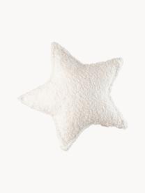 Plyšový vankúš Star, Lomená biela, Š 40 x D 37 cm