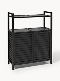 Étagère de salle de bain en bambou avec paniers à linge Kit, Noir, larg. 77 x haut. 95 cm