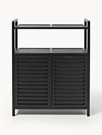 Étagère de salle de bain en bambou avec paniers à linge Kit, Noir, larg. 77 x haut. 95 cm