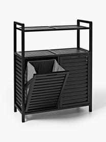 Étagère de salle de bain en bambou avec paniers à linge Kit, Noir, larg. 77 x haut. 95 cm