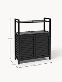 Étagère de salle de bain en bambou avec paniers à linge Kit, Noir, larg. 77 x haut. 95 cm