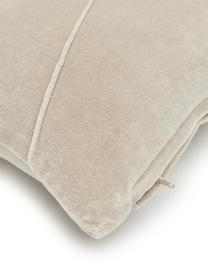 Samt-Kissen Pintuck in Beige, mit Inlett, Bezug: 55% Rayon, 45% Baumwolle, Webart: Samt, Beige, B 45 x L 45 cm