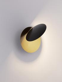 LED wandlamp Shell, Gecoat aluminium, Zwart, goudkleurig, Ø 20 cm