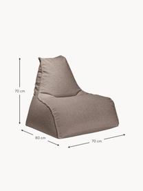 Fauteuil poire en tissu bouclé Woolly, Bouclé taupe, larg. 70 x prof. 80 cm