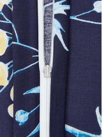Pościel z satyny bawełnianej Marine, Biały, ciemny niebieski, 135 x 200 cm + 1 poduszka 80 x 80 cm