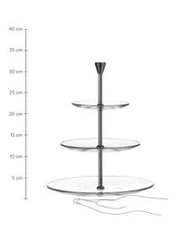 Fuente 3 pisos de vidrio Pralina, Estantes: vidrio, Transparente, Ø 28 x Al 32 cm