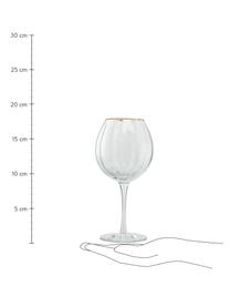 Verre à gin Claudine, 4 pièces, Verre, Transparent, couleur dorée, Ø 11 x haut. 22 cm, 600 ml