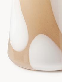 Glas-Vase Ottilie, H 20 cm, Glas, Ocker, Weiss, Ø 16 x H 20 cm