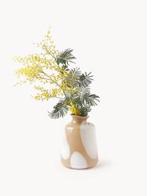 Skleněná váza Ottilie, V 20 cm, Sklo, Okrová, bílá, Ø 16 cm, V 20 cm