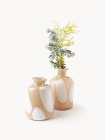 Glas-Vase Ottilie, H 20 cm, Glas, Ocker, Weiß, Ø 16 x H 20 cm
