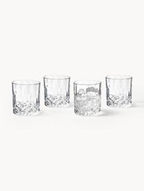 Bicchieri in cristallo con struttura in rilievo George 4 pz, Vetro, Trasparente, Ø 8 x Alt. 10 cm, 310 ml