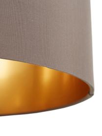 Hanglamp Jamie met goudkleurige decoratie, Baldakijn: vernikkeld metaal, Fitting: vernikkeld metaal, Bruin, goudkleurig, Ø 38  x H 23 cm