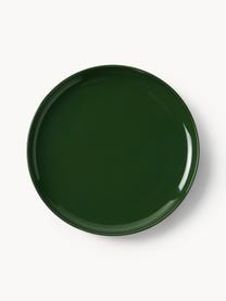 Assiettes plates en porcelaine Nessa, 4 pièces, Porcelaine de haute qualité, émaillé, Vert foncé, haute brillance, Ø 26 cm