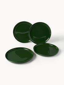 Assiettes plates en porcelaine Nessa, 4 pièces, Porcelaine de haute qualité, émaillé, Vert foncé, haute brillance, Ø 26 cm