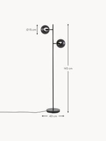 Leselampe Edgar, Lampenschirm: Metall, lackiert, Lampenfuß: Metall, lackiert, Schwarz, H 145 cm