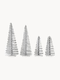 Set 4 alberi decorativi Glam, Plastica, metallo, Argentato, Set in varie misure