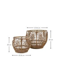 Aufbewahrungskörbe-Set Hanna aus Rattan und Bambus, 2-tlg., Rattan, Bambus, Beige, Set mit verschiednenen Größen