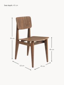 Krzesło z drewna orzecha włoskiego C-Chair, Drewno orzecha włoskiego olejowane, Drewno orzecha włoskiego, S 41 x G 53 cm