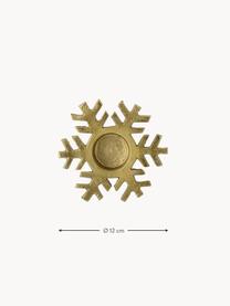 Sada vánočních svícnů ve tvaru sněhových vloček Lisetta, 2 díly, Potažený hliník, Zlatá, Ø 12 cm, V 3 cm