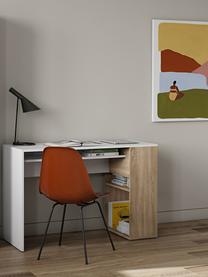 Bureau Yale met opbergruimte, Met melamine beklede spaanplaat, Wit, eikenhoutkleurig, B 114 x D 50 cm