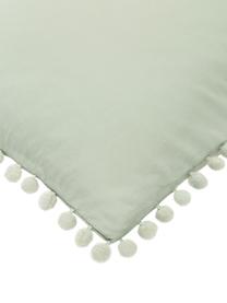 Taie d'oreiller percale de coton Bommy, 2 pièces, Vert sauge, larg. 50 x long. 70 cm