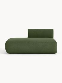 Chaise longue componibile in bouclé Sofia, Rivestimento: bouclé (100% poliestere) , Struttura: legno di abete rosso, tru, Piedini: plastica Questo prodotto , Bouclé verde scuro, Larg. 159 x Prof. 103 cm, schienale a sinistra