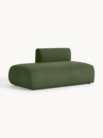 Chaise longue componibile in bouclé Sofia, Rivestimento: bouclé (100% poliestere) , Struttura: legno di abete rosso, tru, Piedini: plastica Questo prodotto , Bouclé verde scuro, Larg. 159 x Prof. 103 cm, schienale a sinistra