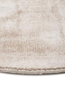 Runder Viskoseteppich Jane, handgewebt, Flor: 100 % Viskose, Hellbeige, Ø 250 cm (Größe XL)