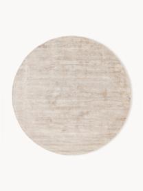 Tapis rond en viscose tissé main Jane, Beige clair, Ø 250 cm (taille XL)