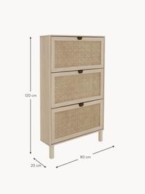 Schoenenkast Sholin met opvouwbare vakken, Frame: gelamineerd MDF, Hout, gefolieerd, B 80 x H 120 cm