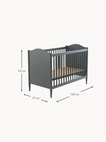 Babybed Cansado van massief hout, 60 x 120 cm, Berken- en dennenhout, saliegroen geverfd, B 60 x H 120 cm