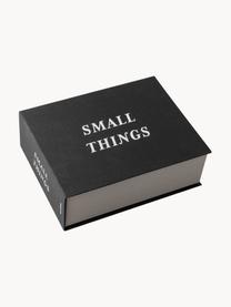 Opbergdoos Small Things, 80% grijs karton, 18% polyester, 2% katoen, Zwart, B 23 x D 18 cm