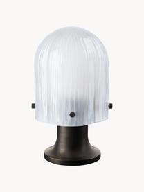 Lampe à poser mobile avec port USB Seine, intensité lumineuse variable, Blanc, brun foncé, Ø 14 x haut. 25 cm