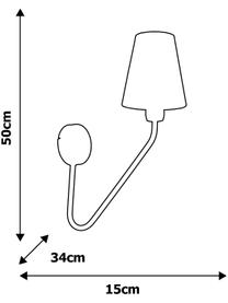 Lampada da parete di design Victoria, Paralume: miscela di cotone, materi, Nero, dorato, Prof. 34 x Alt. 50 cm