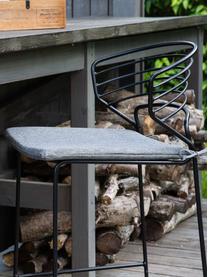 Tabouret de bar en métal Milano, Noir, gris, larg. 47 x haut. 94 cm