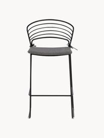 Tabouret de bar en métal Milano, Noir, gris, larg. 47 x haut. 94 cm