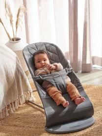 Gesteppte Babywippe Bliss, Bezug: 65 % Polyester (recycelt), Gestell: 79 % Metall, 21 % Kunstst, Dunkelgrau, B 35 x T 56 cm