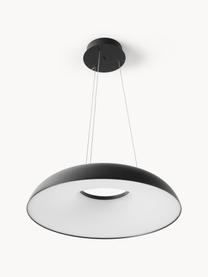 Grote LED hanglamp Maggiolone, dimbaar, Lampenkap: gelakt aluminium, Zwart, Ø 60 x H 12 cm