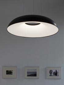 Grote LED hanglamp Maggiolone, dimbaar, Lampenkap: gelakt aluminium, Zwart, Ø 60 x H 12 cm