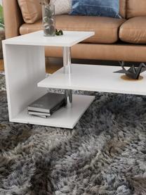 Tavolino da salotto Dilek , Asta: metallo rivestito, Bianco, Larg. 100 x Alt. 46 cm