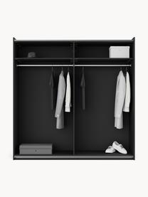 Modularer Schwebetürenschrank Leon, 200 cm Breite, mehrere Varianten, Korpus: Spanplatte, melaminbeschi, Schwarz, Basic Interior, B 200 x H 200 cm